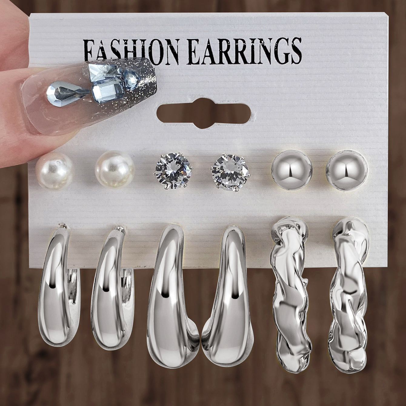 Golden Personality Water Drop Creative Complex Earrings