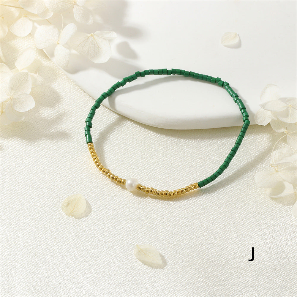Women's Style Small Beads Handmade Beaded Natural Bracelets