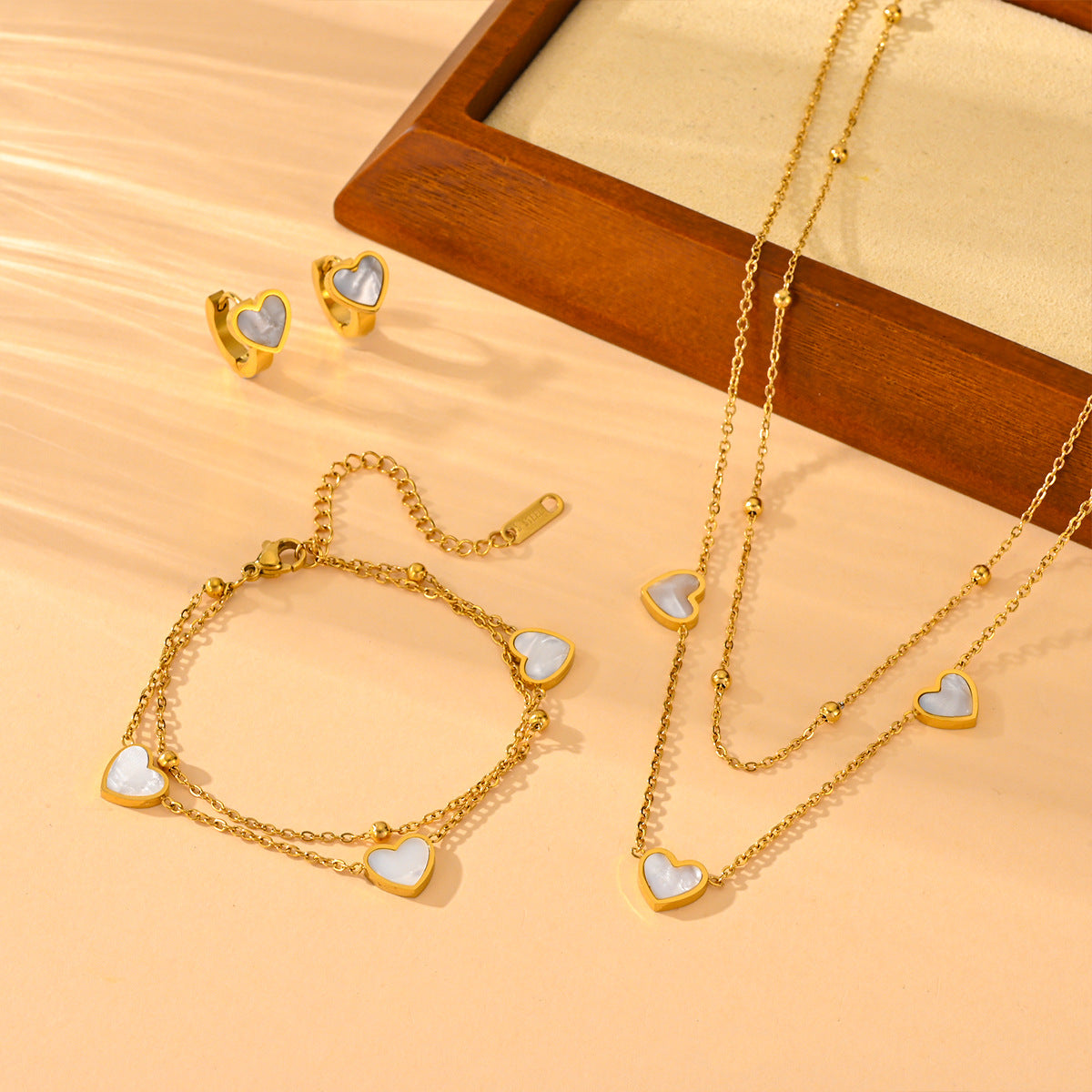 Titanium Steel Female With Hearts Butterfly Element Necklaces