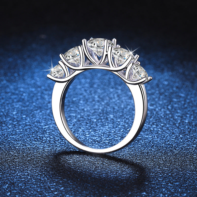 Women's Sterling Sier Color Moissanite Stackable High-grade Rings