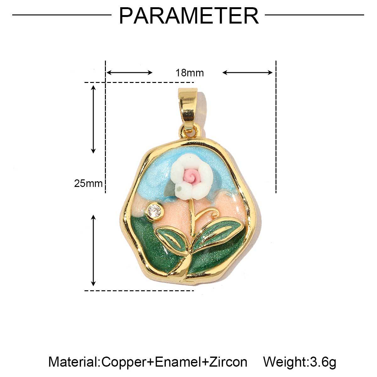 Pearl Gold Copper Zircon Jardin Monet Pendants