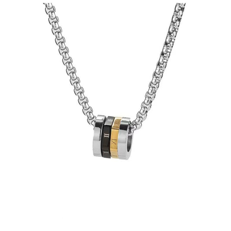 Digital Titanium Steel Small Waist Rotating Stainless Ornament Couple Necklaces