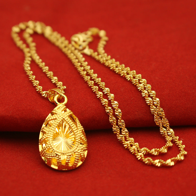 Women's Plated Water Ripple Clavicle Chain No Color Pendants
