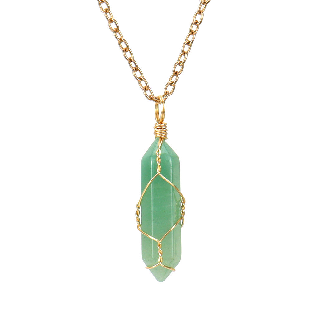 Handmade Winding Natural Stone Crystal Agate Necklaces
