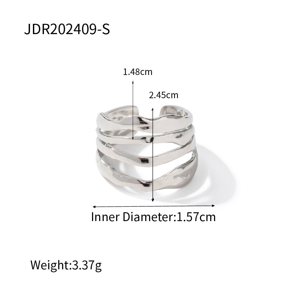 Stainless Steel Exaggerated Open Advanced Sense Rings