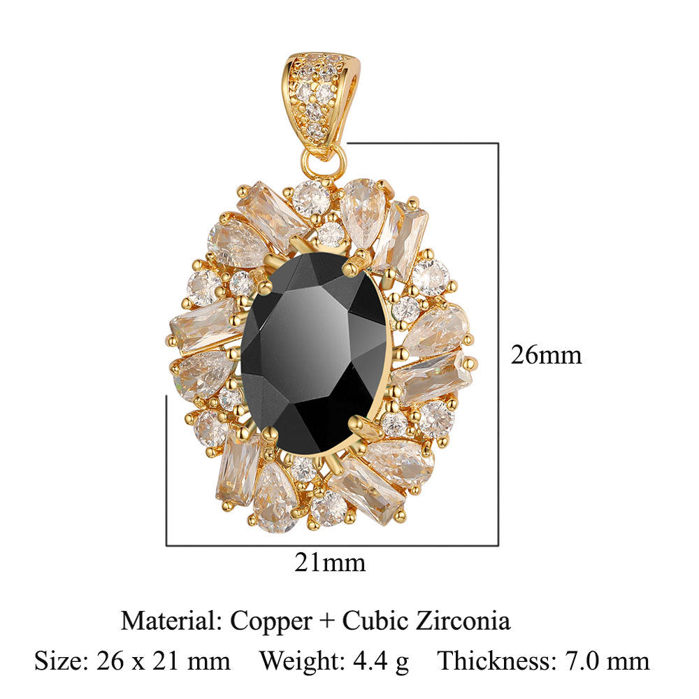 Cut Zircon Vintage Water Drop Oval Necklaces