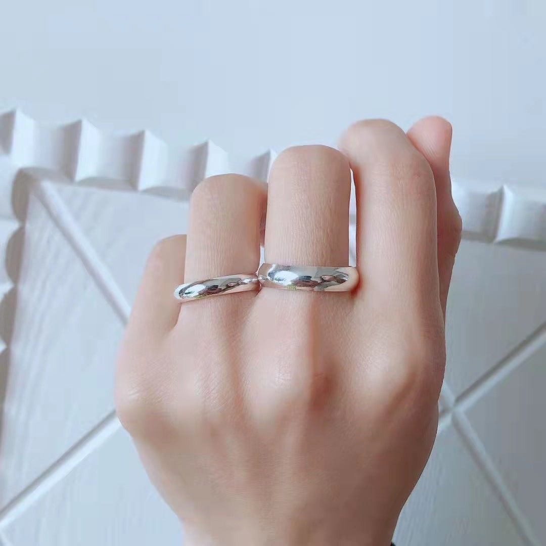Women's & Men's Stall Sier-plated Smooth Opening Accessories Gold-plated Rings