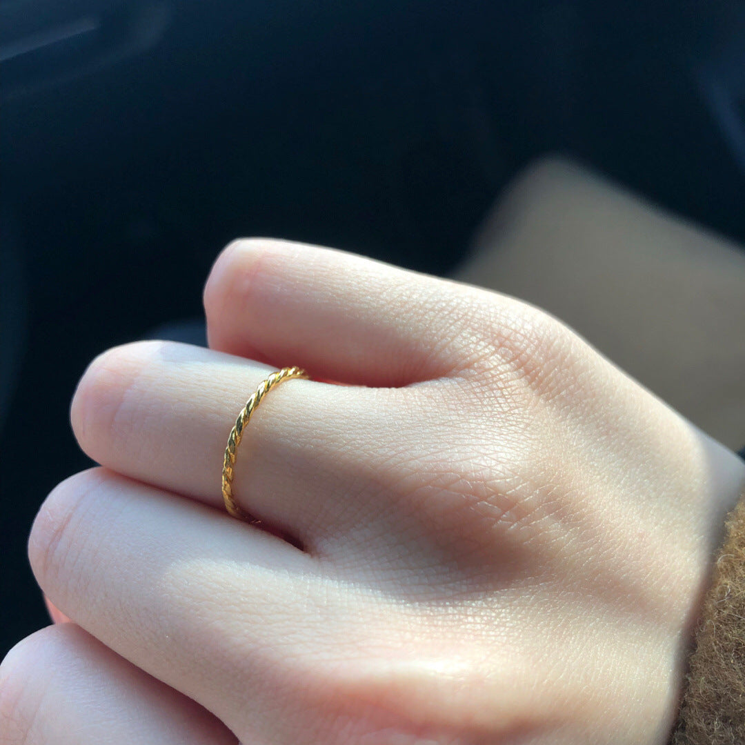 Twist Korean Style Simple Gold Plated Index Finger Rings