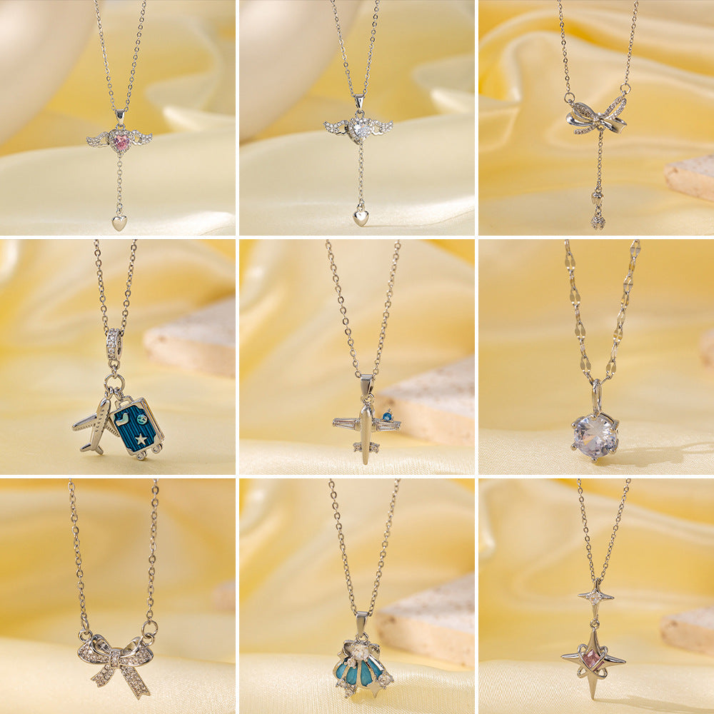 Women's Temperament Full Zirconium Micro Inlay Simple Pendants