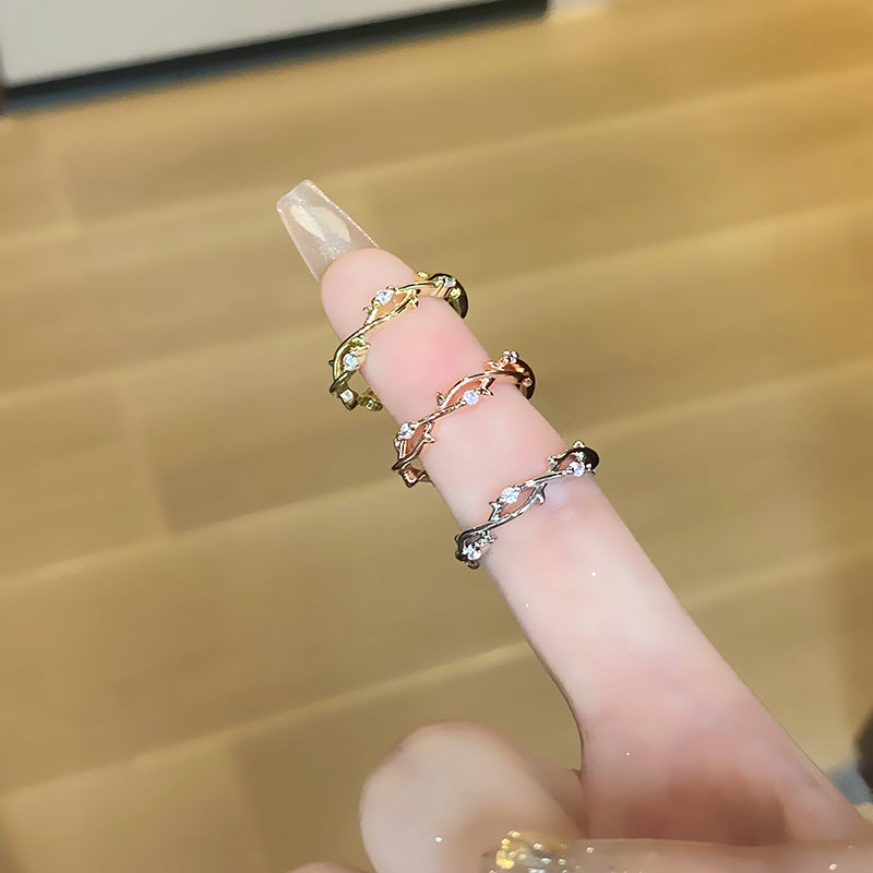 Korean Small Thorn Rattan Suit Open Rings