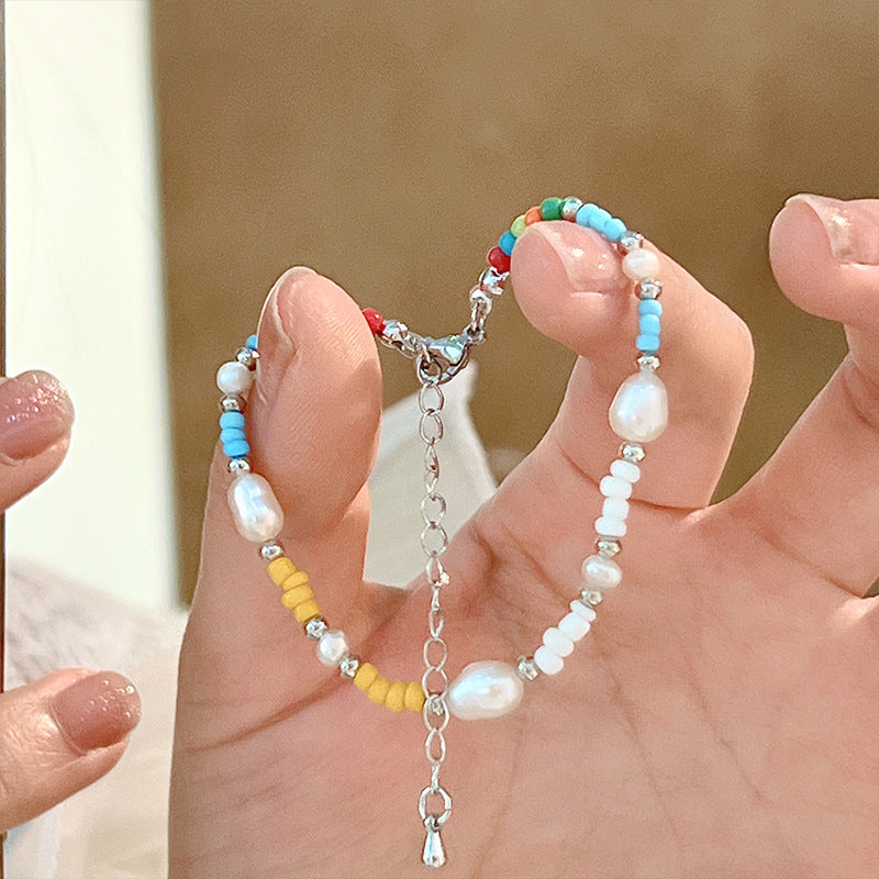 Twin Pearl Light Luxury Minority Exquisite Elastic Bracelets