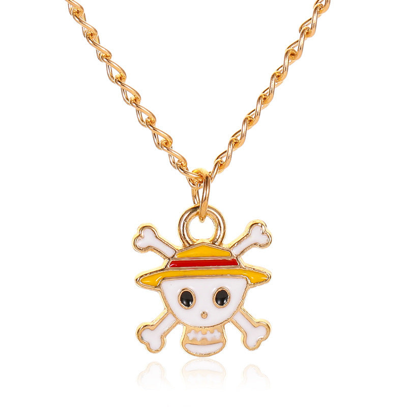 Christmas Fashion Snowflake Crutches Tree Dripping Oil Festive Necklaces