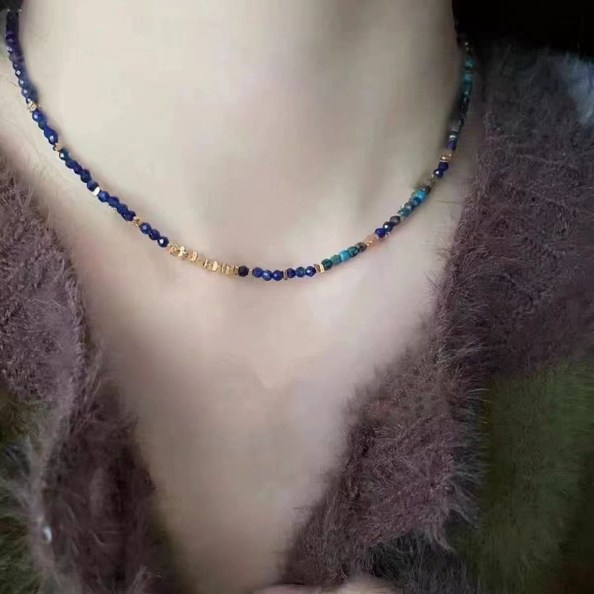 Women's Colorful Beaded Ancient High Sense Twin Necklaces