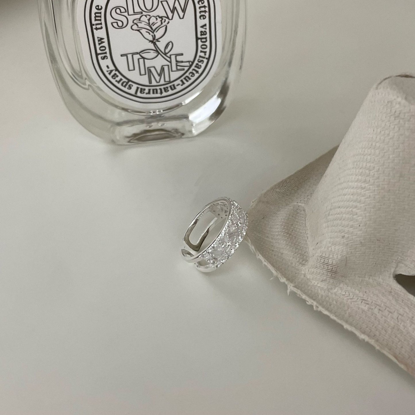 Sterling Sier Diamond Inlaid Zircon For Light Rings