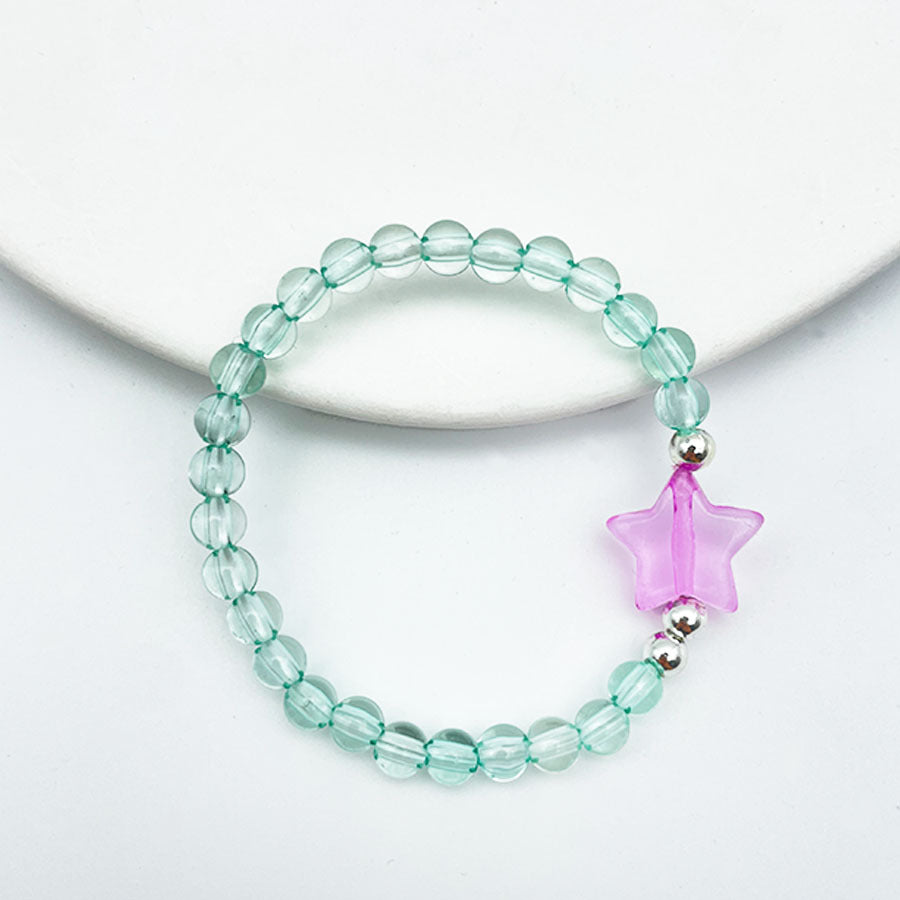 Children's Ornaments Colorful Starfish Beaded Crystal Acrylic Bracelets
