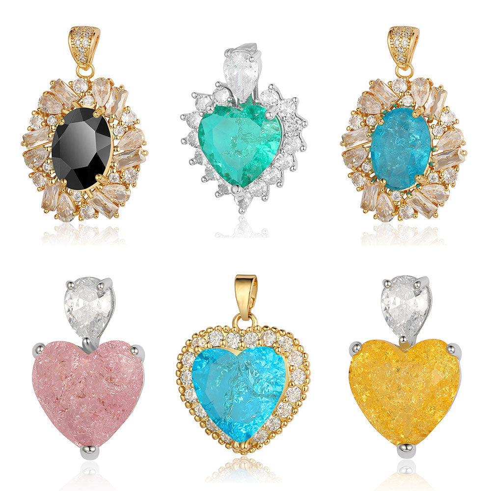 Cut Zircon Vintage Water Drop Oval Necklaces