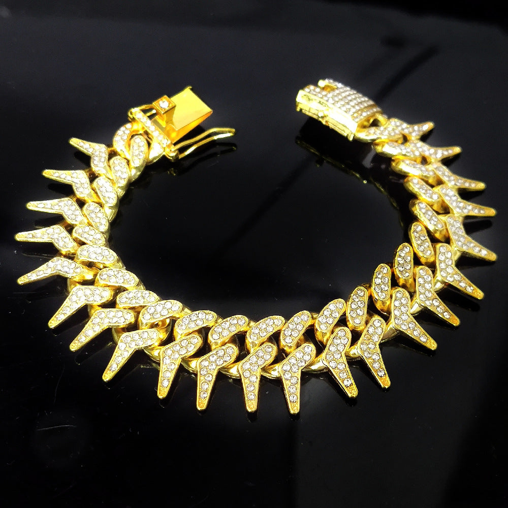 Grotesque Hip Hop Unilateral Jing Thorn Comb Shape Necklaces