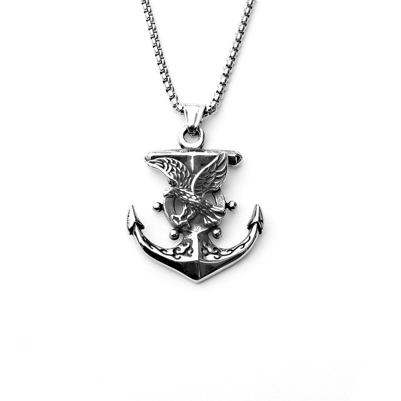 Men's Vintage Cross Ghost Head Titanium Fashion Necklaces
