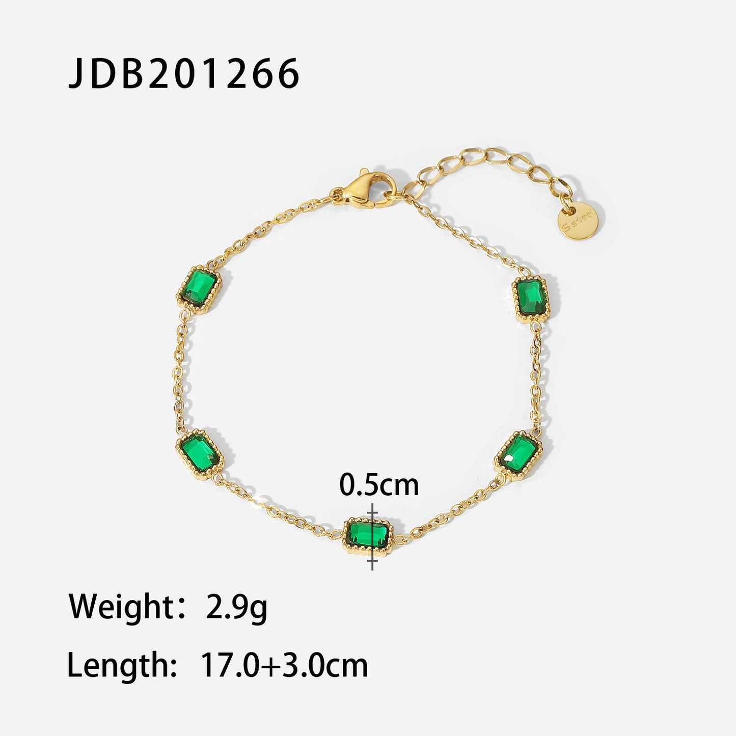French Minority Design Zircon Green High-grade Light Bracelets