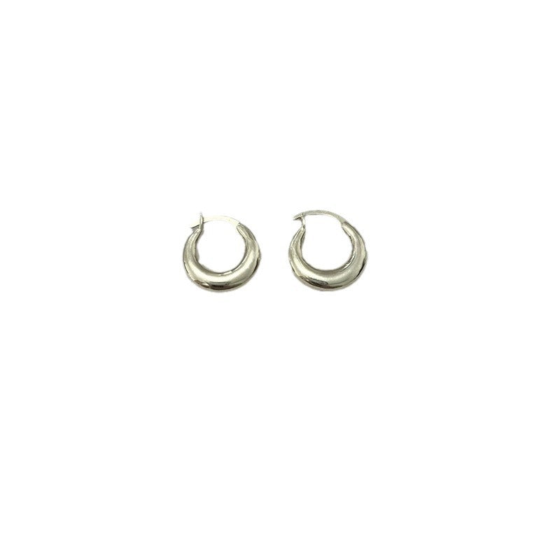 Basic Style Sterling Sier Glossy Small Earrings