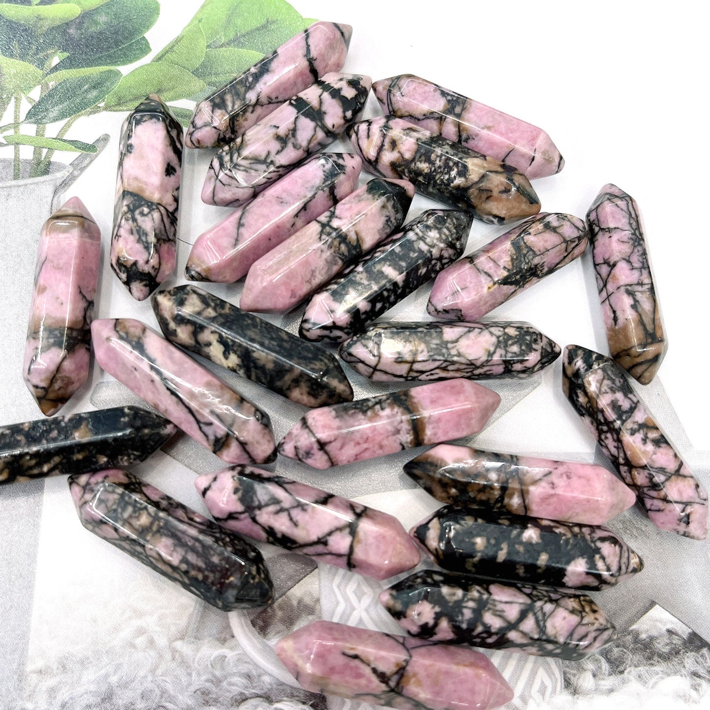 Stone Crystal Bullet Double Pointed Hexagon Prism Pendants