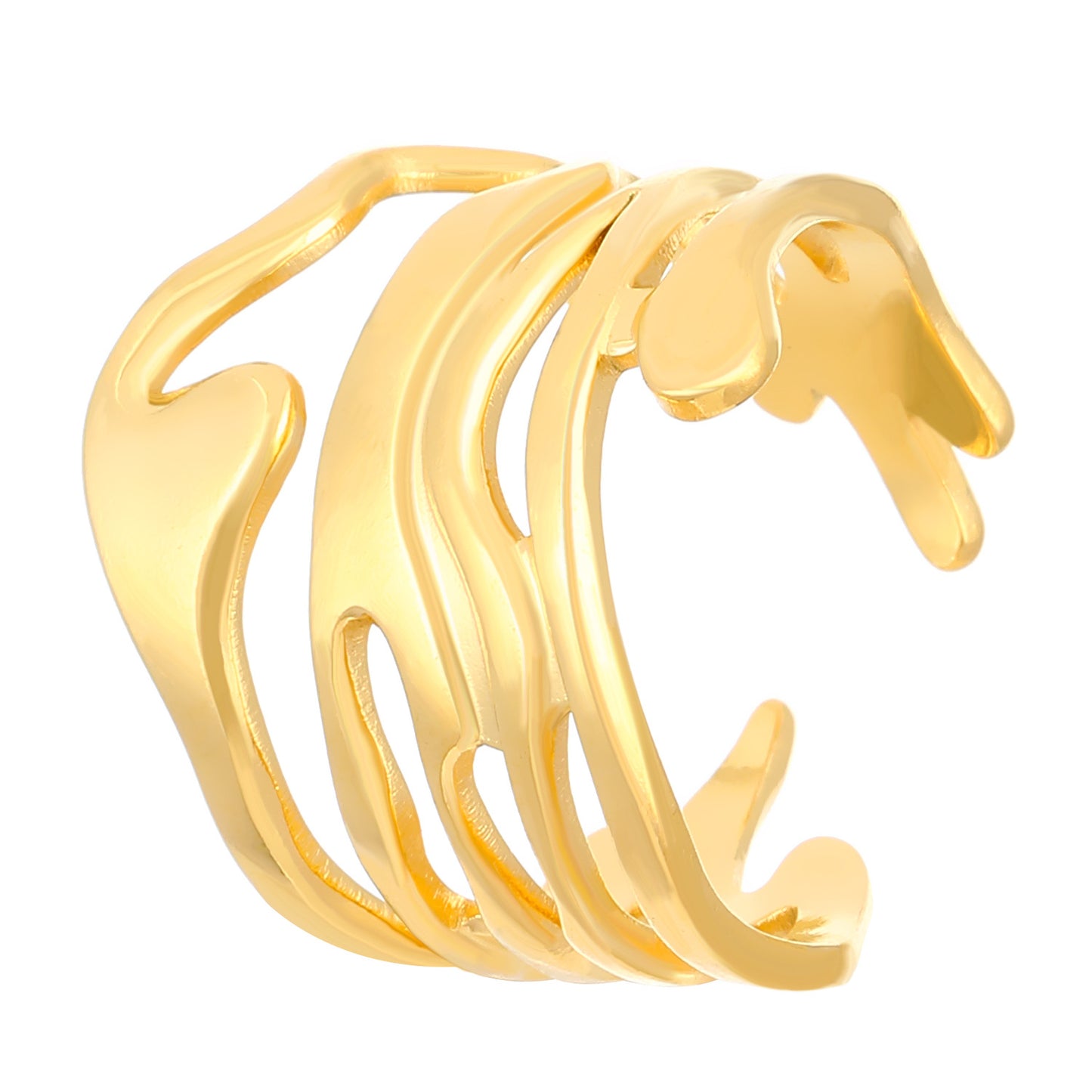Advanced Exaggerated Stainless Steel Female Flower Rings