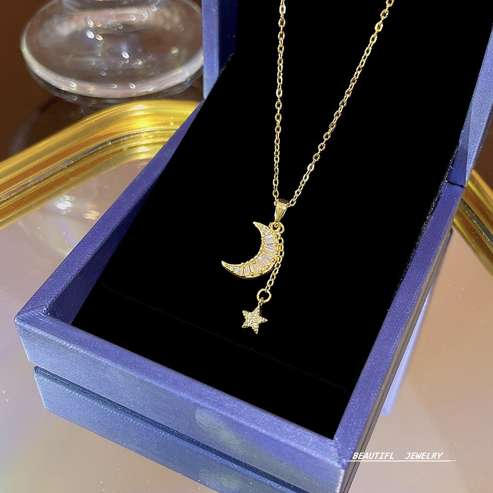 Women's Bow Zircon Clavicle Chain Titanium Steel Necklaces