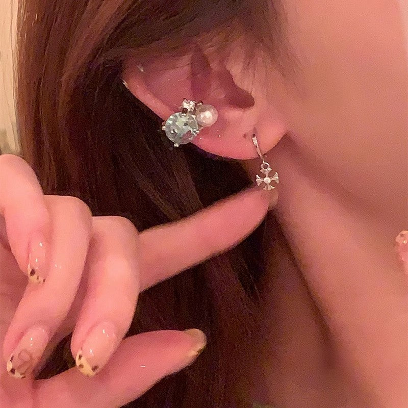 Zircon Ear Clip Female Unique Beautiful Earrings