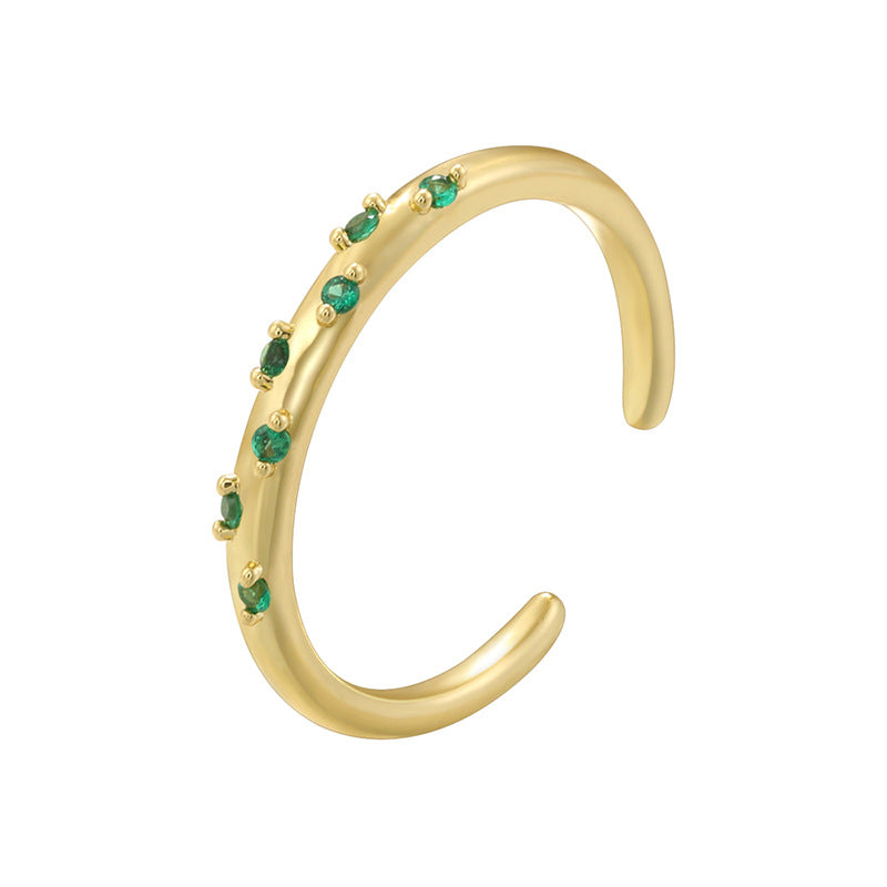 Creative Cross Copper Inlaid Color Diamond Rings