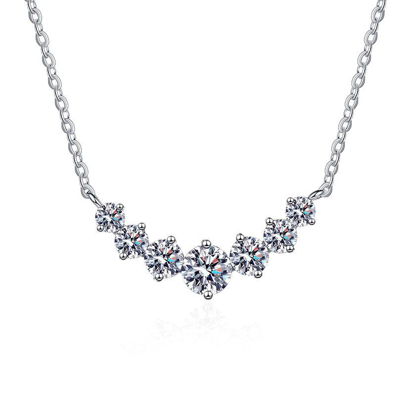 Women's Sterling Sier Plated Simple Smile Carat Necklaces