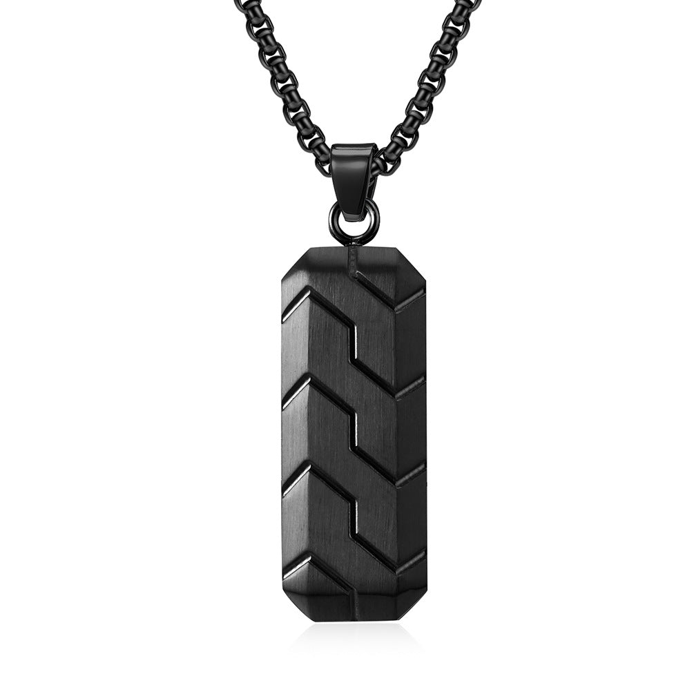 Men's Hexagonal Three-dimensional Bevel Tire Pattern Hip Necklaces