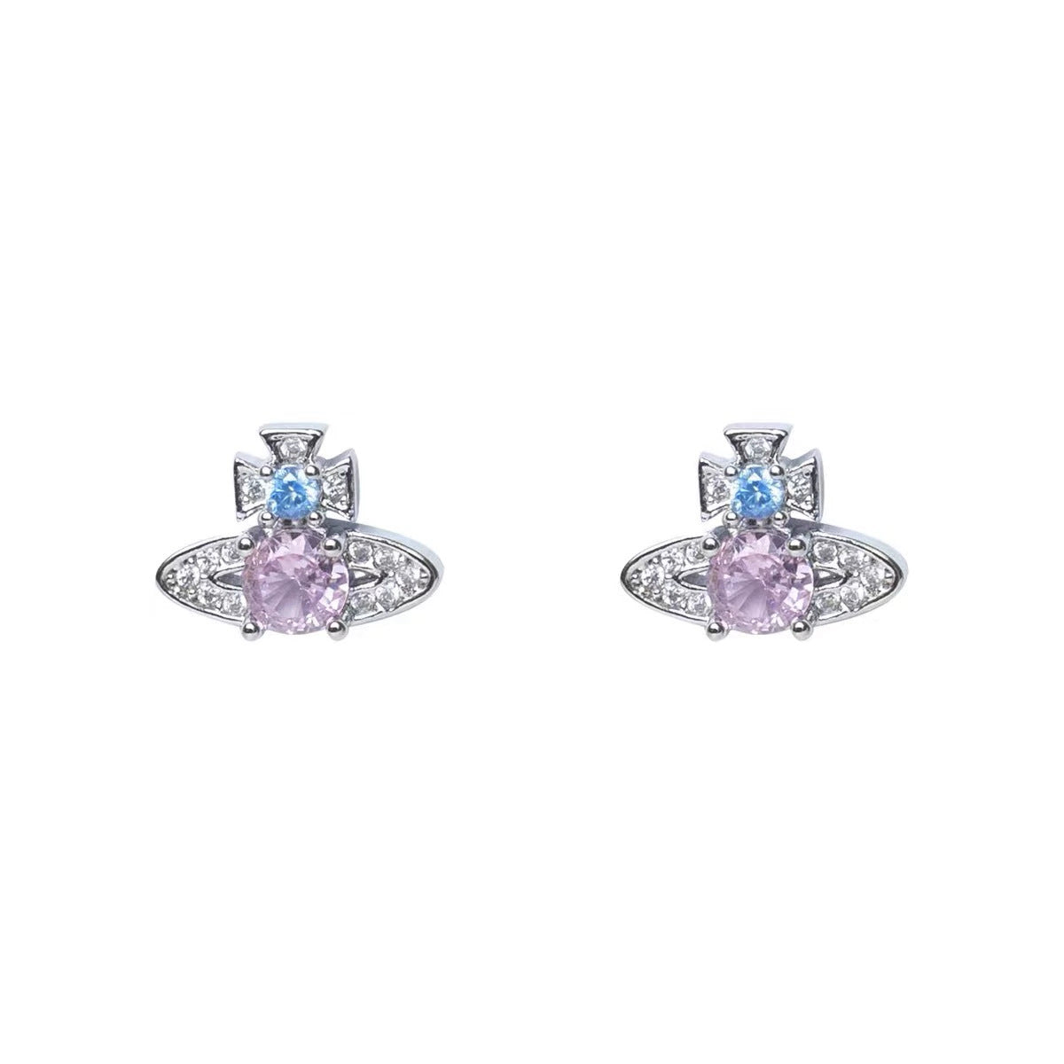 Inlaid Zirconium Mini Ear Pure Sier Earrings