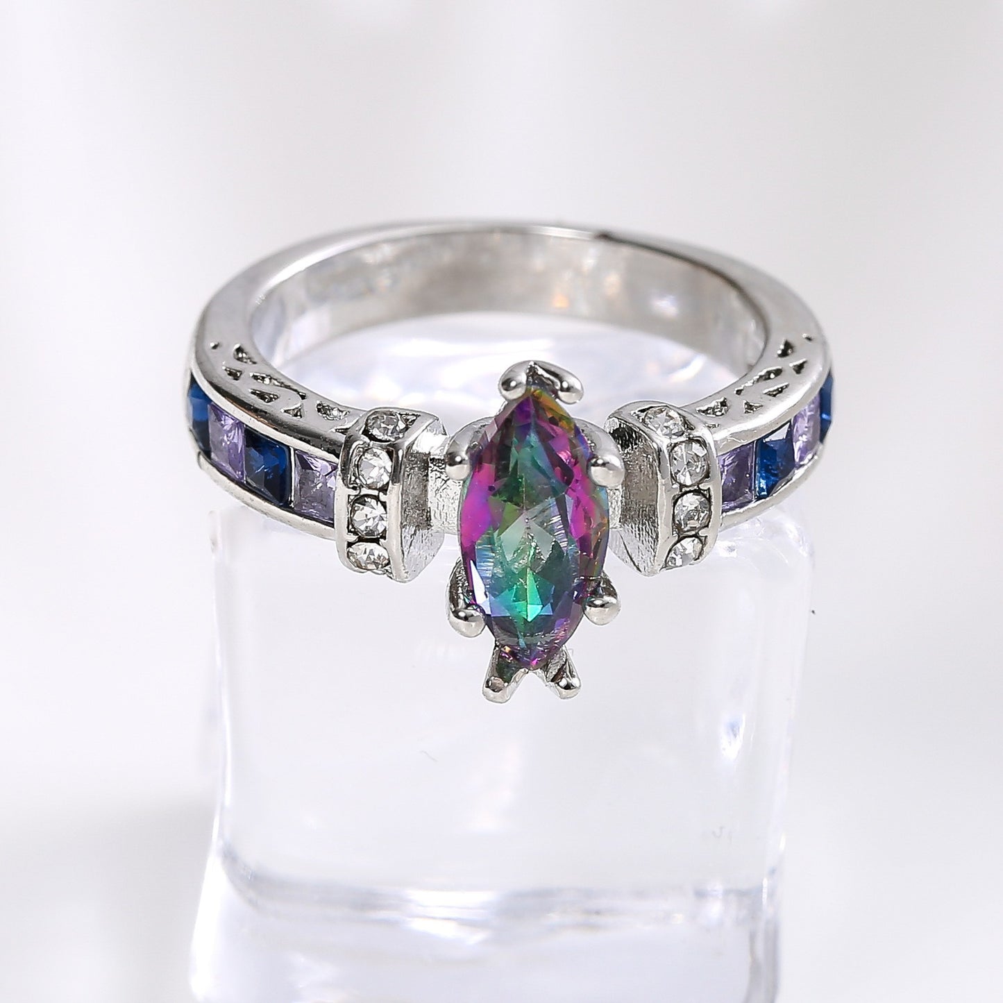 Retro Style Colorful Zircon Series Party Rings