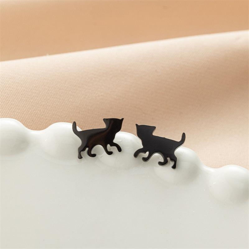 Stainless Steel Cute Simple Cartoon Animal Earrings