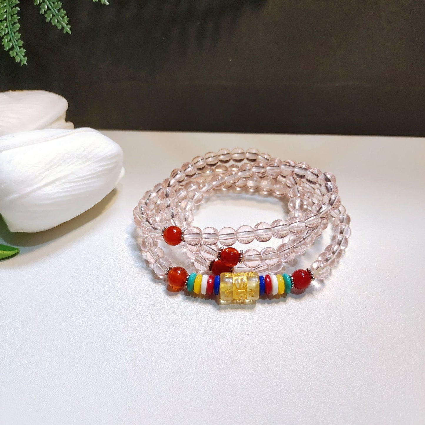 Beads Safe Imitation Garnet Agate White Bracelets
