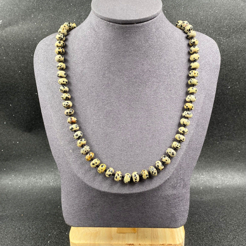 Crystal Agate Colorful Hollow Bead Abacus Necklaces