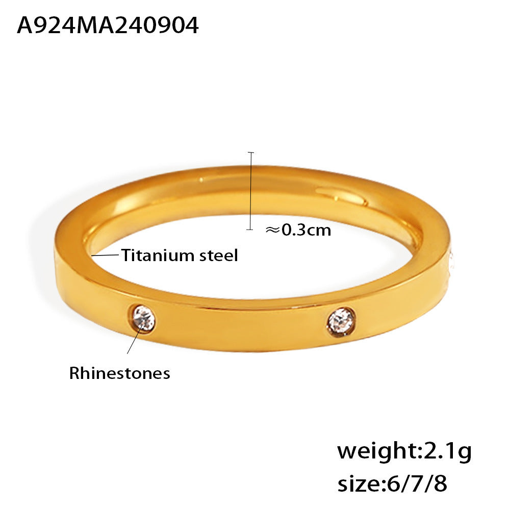 Women's Simple Style Twin Diamond Ornament Accessories Rings