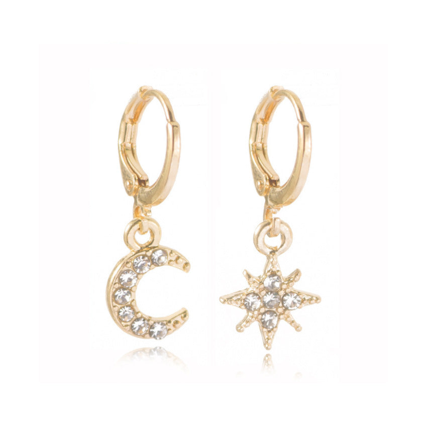 Women's Pearl Zircon Temperament Geometric Pieces Suit Earrings