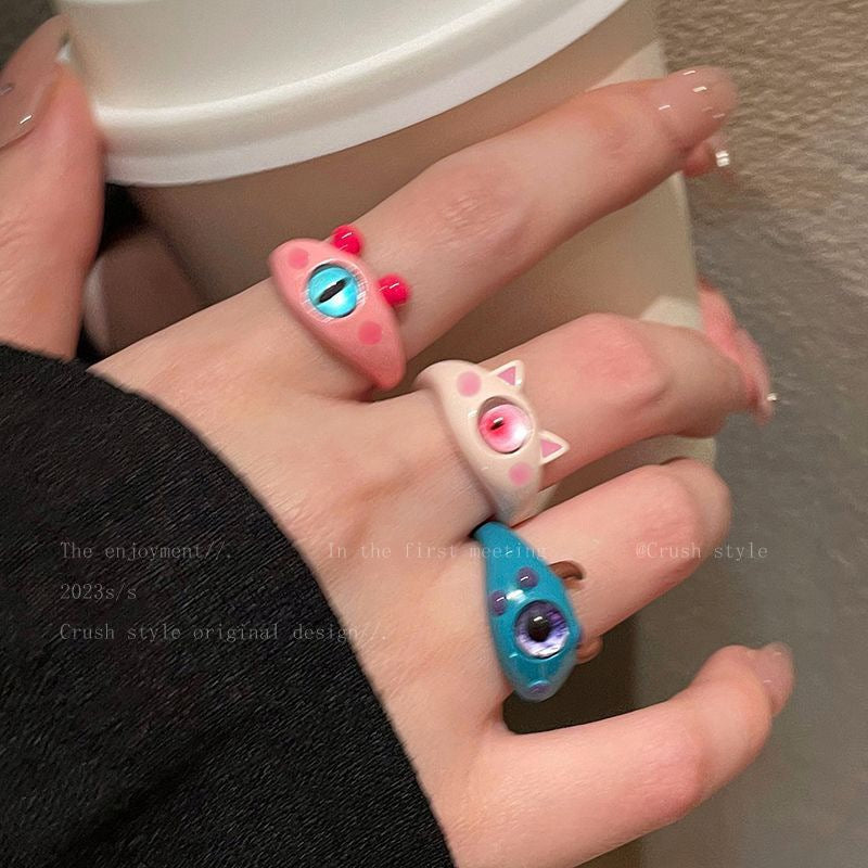 Little Monster Collection Cute Female Personality Rings