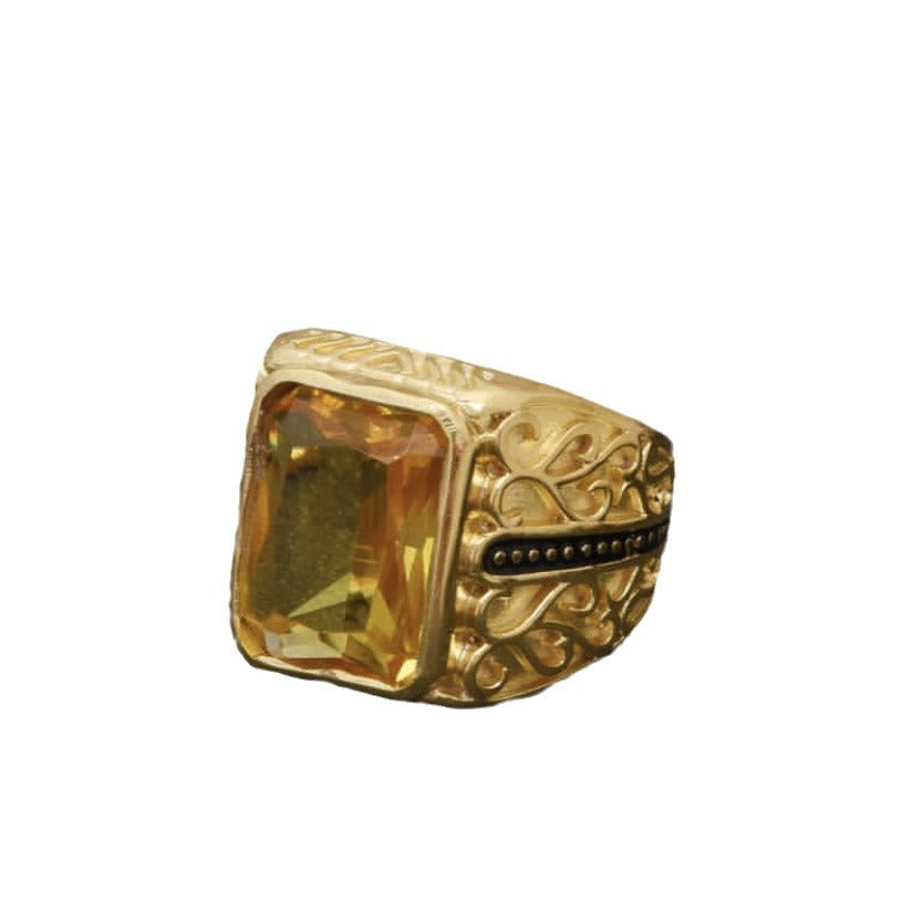 Men's Vintage Alloy Inlaid With Gem Engagement Rings