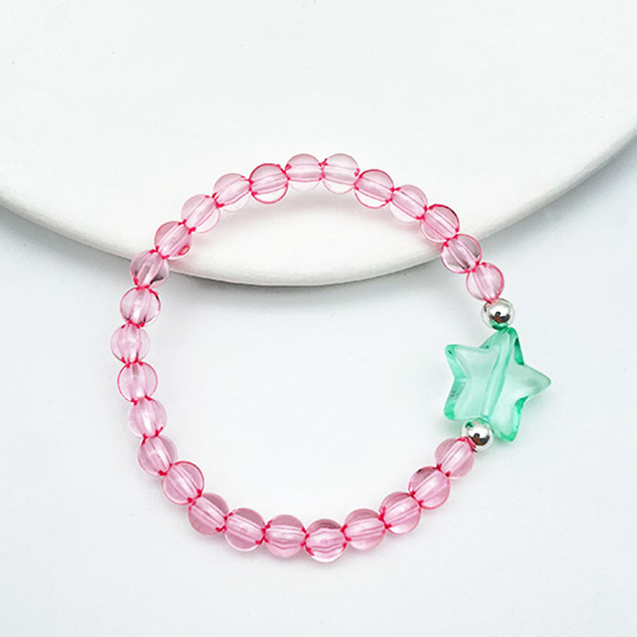 Children's Ornaments Colorful Starfish Beaded Crystal Acrylic Bracelets