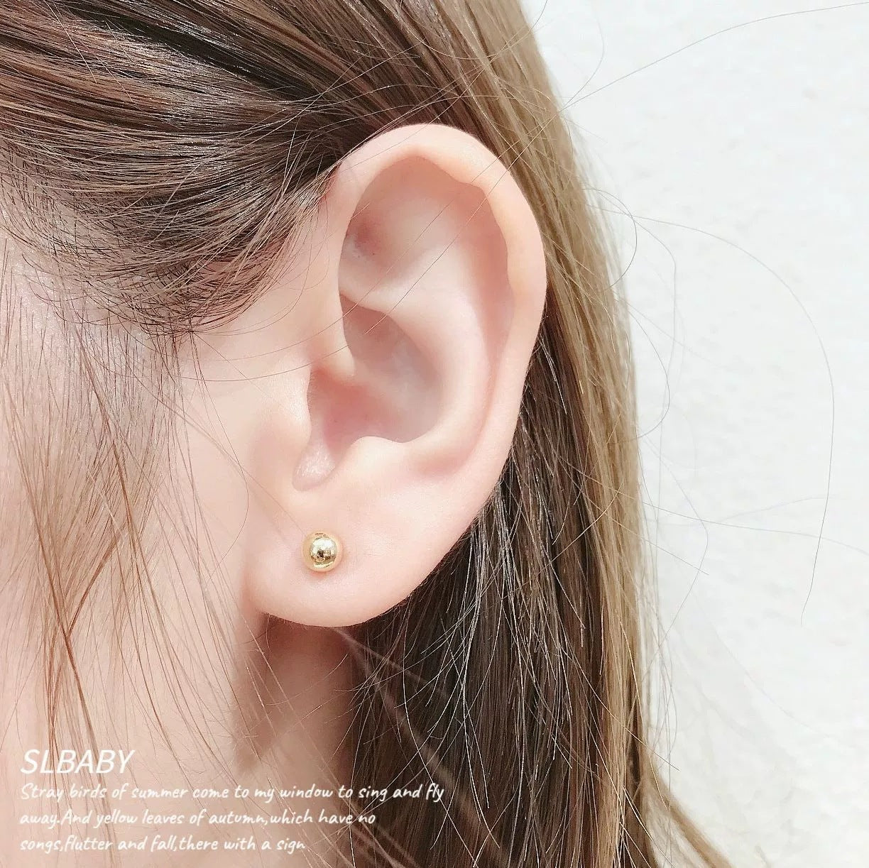 Piercing Master Zircon Sier Needle Gold Earrings