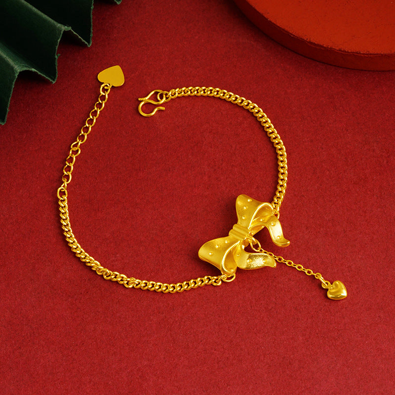 Bow Simulation Brass Decoration Vietnam Alluvial Gold Pendants