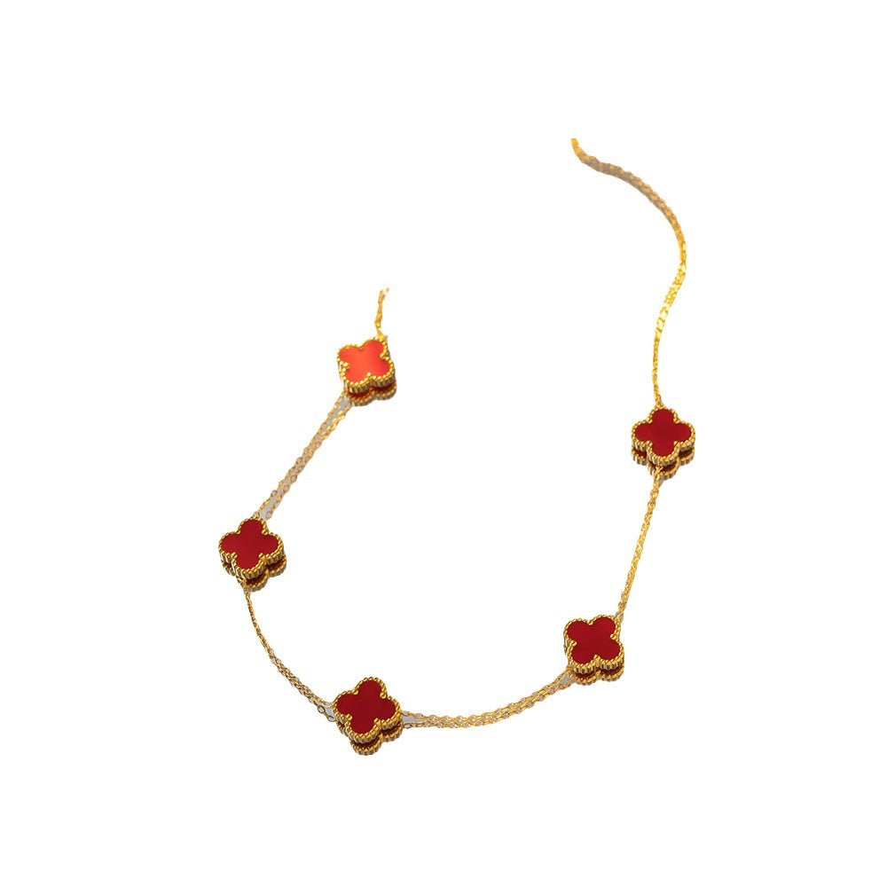 Belly Double-sided Fritillary Real Gold Plating Necklaces