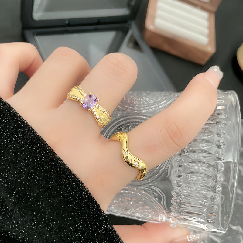 Women's Sweet Cool French Entry Lux Open Rings