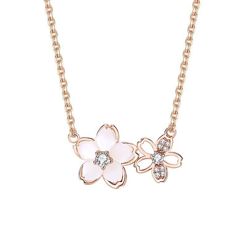 Niche Super Fairy Peach Clavicle Chain Necklaces