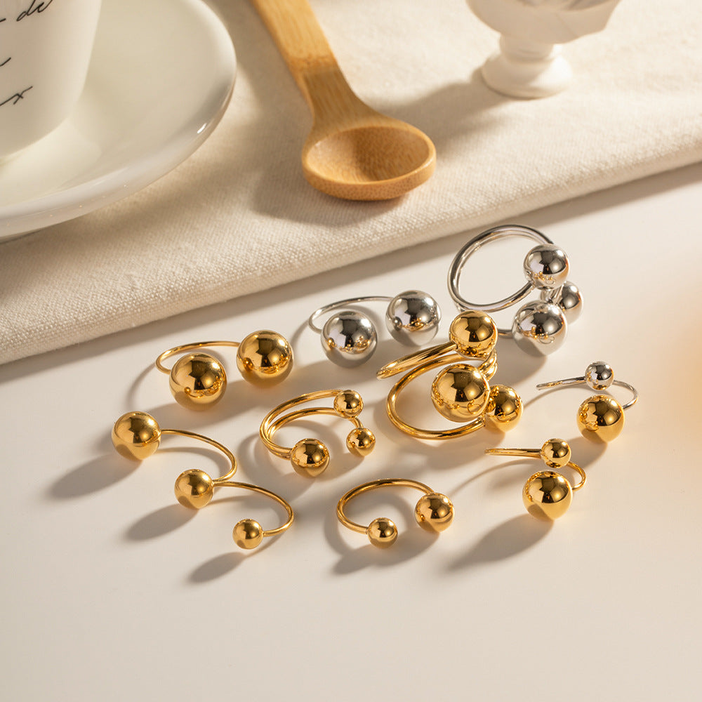 Female Gold Steel Size Ball High Rings