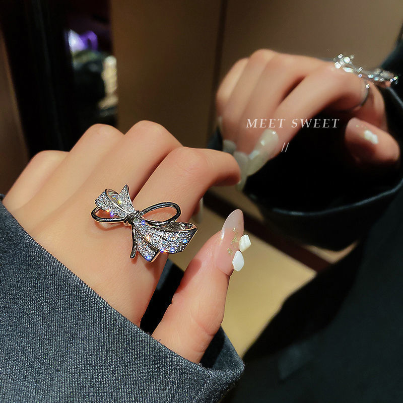 Super Shiny Light Luxury Full Zirconium Open Rings