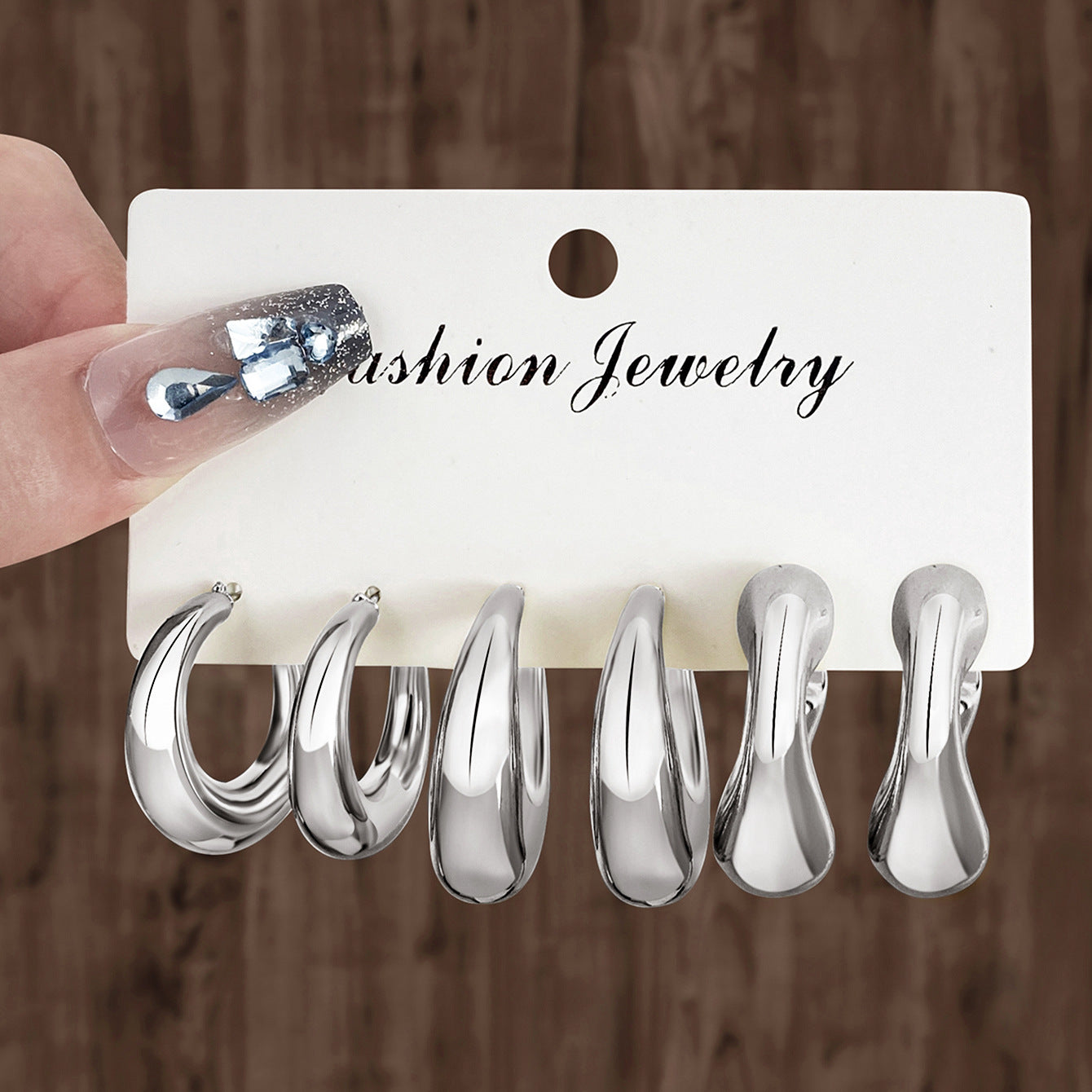 Golden Personality Water Drop Creative Complex Earrings