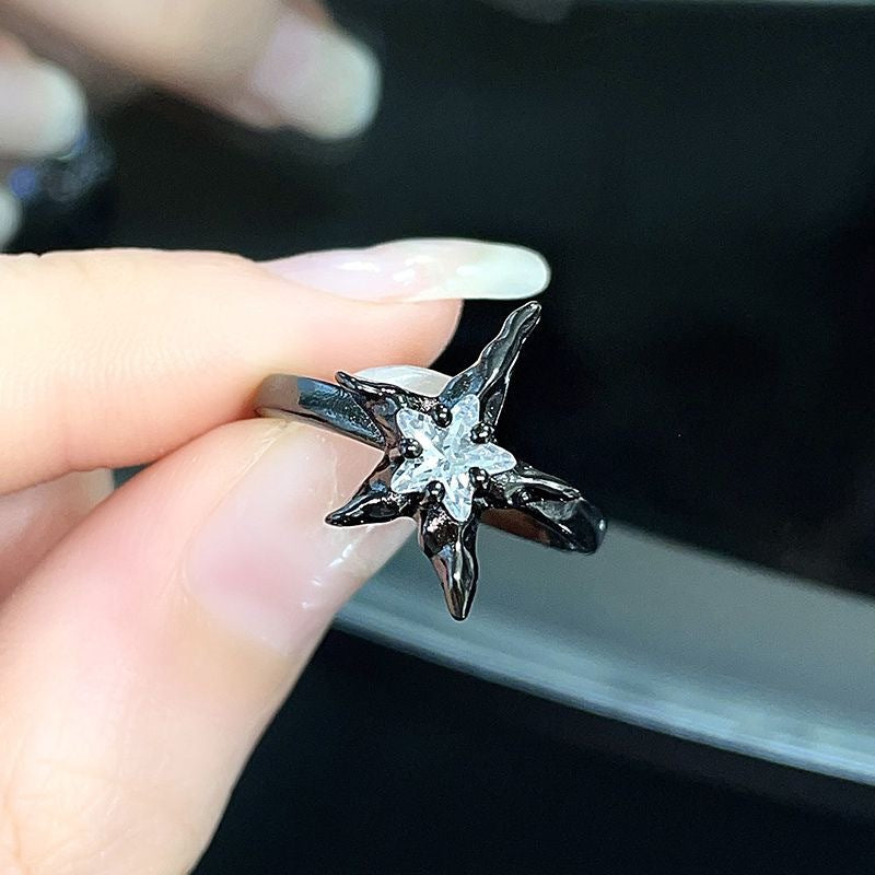 Women's Asterism Dark Personalized Minority Design Sense Dopamine Rings